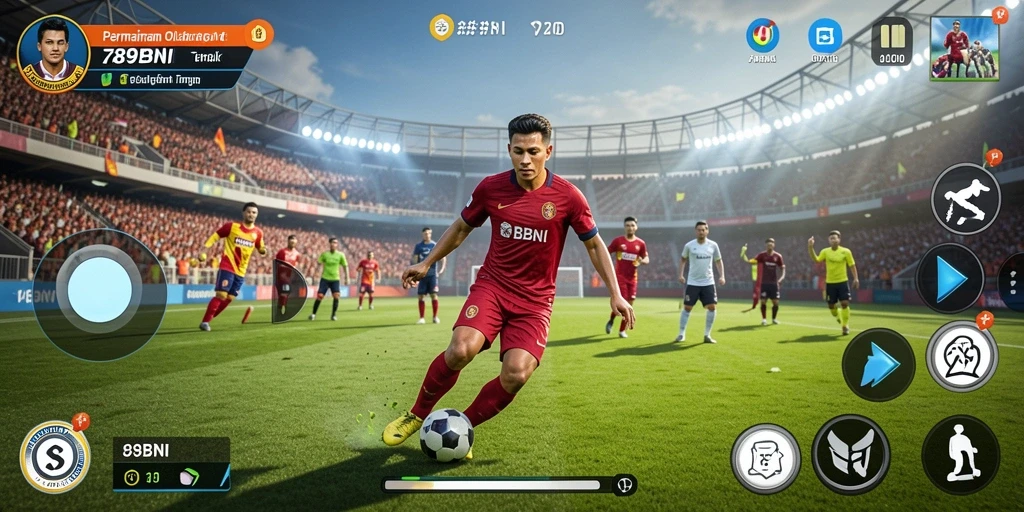 Tampilan aksi gameplay seru di 789BNI dengan penuh semangat olahraga.