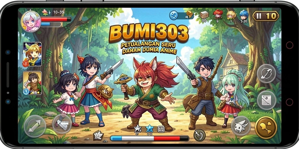 Screenshot BUMI303 menampilkan karakter Anime dalam aksi yang seru.