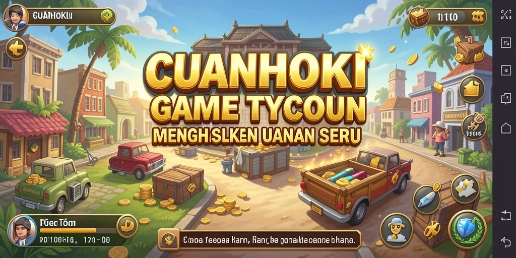 Screenshot gameplay CUANHOKI yang menunjukkan momen seru dalam membangun bisnis.
