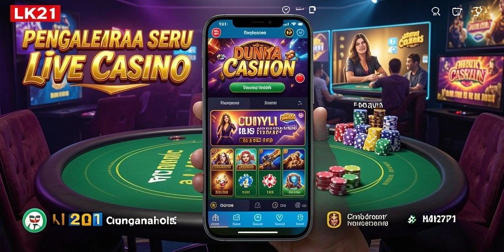 Screenshot gameplay LK21 menampilkan dealer live dalam aksi di permainan kasino.