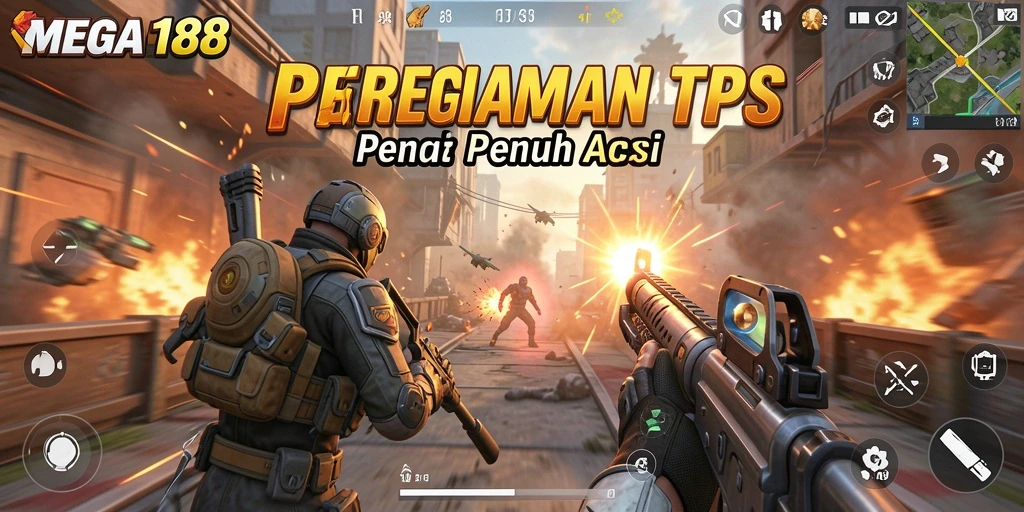Tangkapan layar MEGA188 menampilkan gameplay TPS yang seru dan grafis berkualitas tinggi.