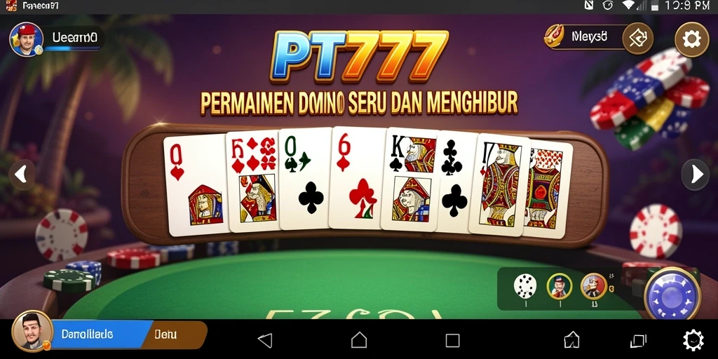Screenshot PT777 menampilkan gameplay domino yang menarik dan interaktif.