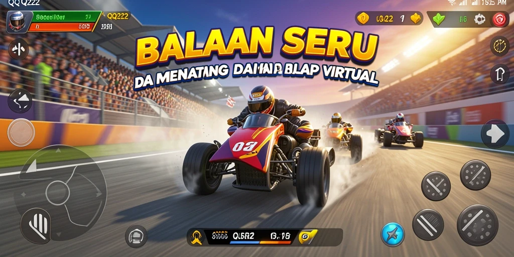 Gameplay seru dengan mobil balap kencang dan lintasan menantang.