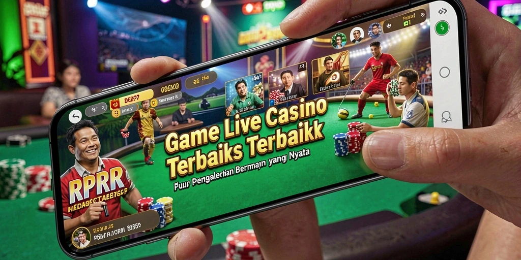 Screenshot utama RPRR menampilkan dealer dan meja permainan kasino langsung.