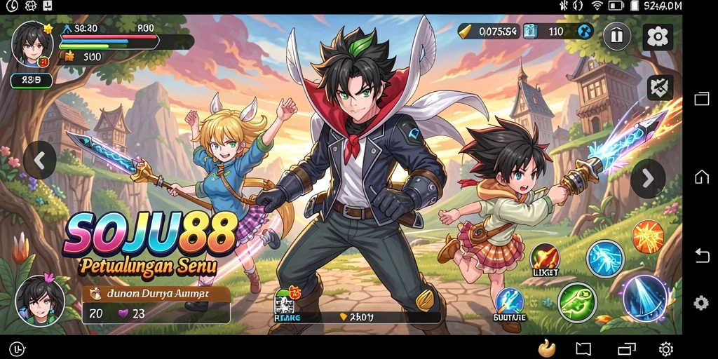 Gameplay seru dengan karakter anime ikonik di SOJU88.