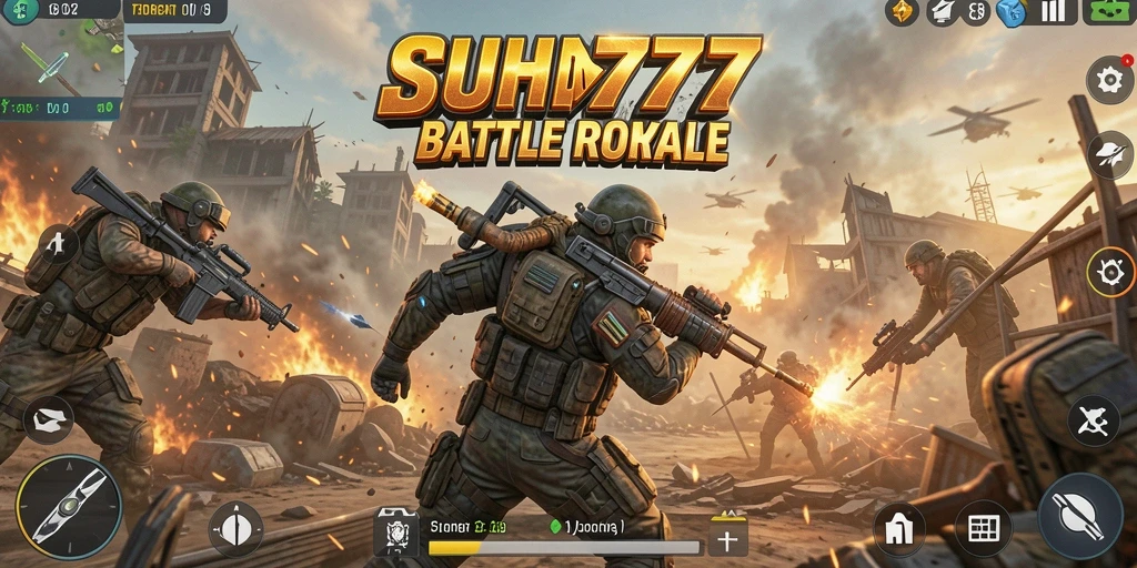 Tampilan mendebarkan pertempuran pemain di SUHU777 Battle Royale.