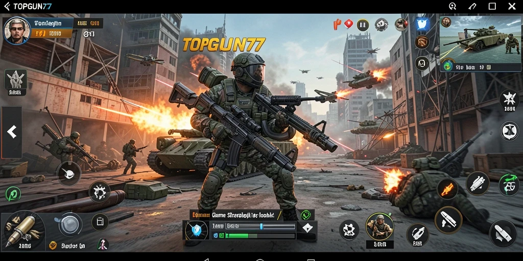 Tangkapan layar gameplay menarik dari TOPGUN77.