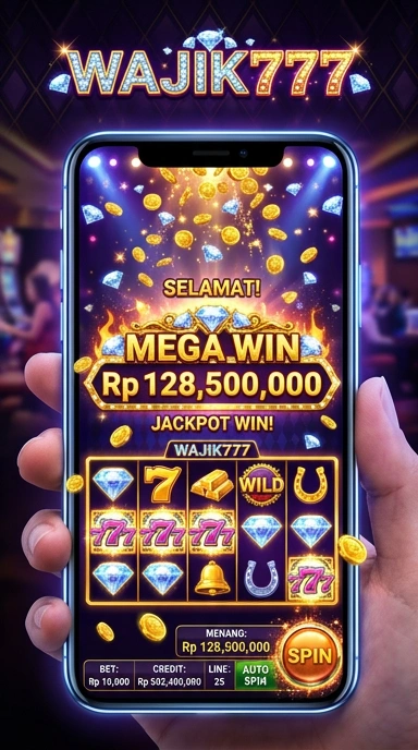 Tampilan antarmuka pengguna dari aplikasi wajik777.